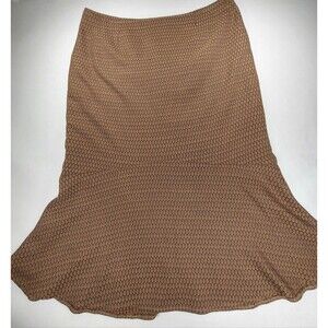 Ashley Stewart Skirt Plus Sz 16 Tweed Midi Career Art To Wear Mermaid FlarBrown